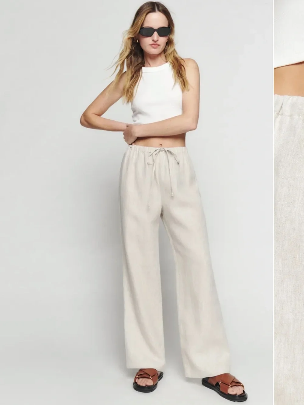 Reformation Olina Linen Pant in size M Petite